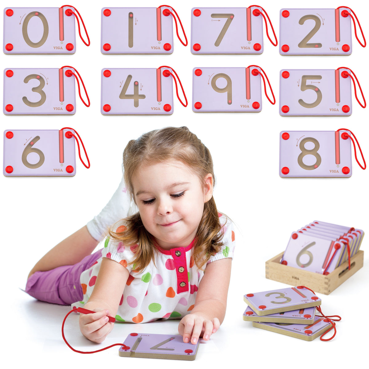 VIGA magnetinės lentelės – mokomės rašyti skaičius, FSC, Montessori