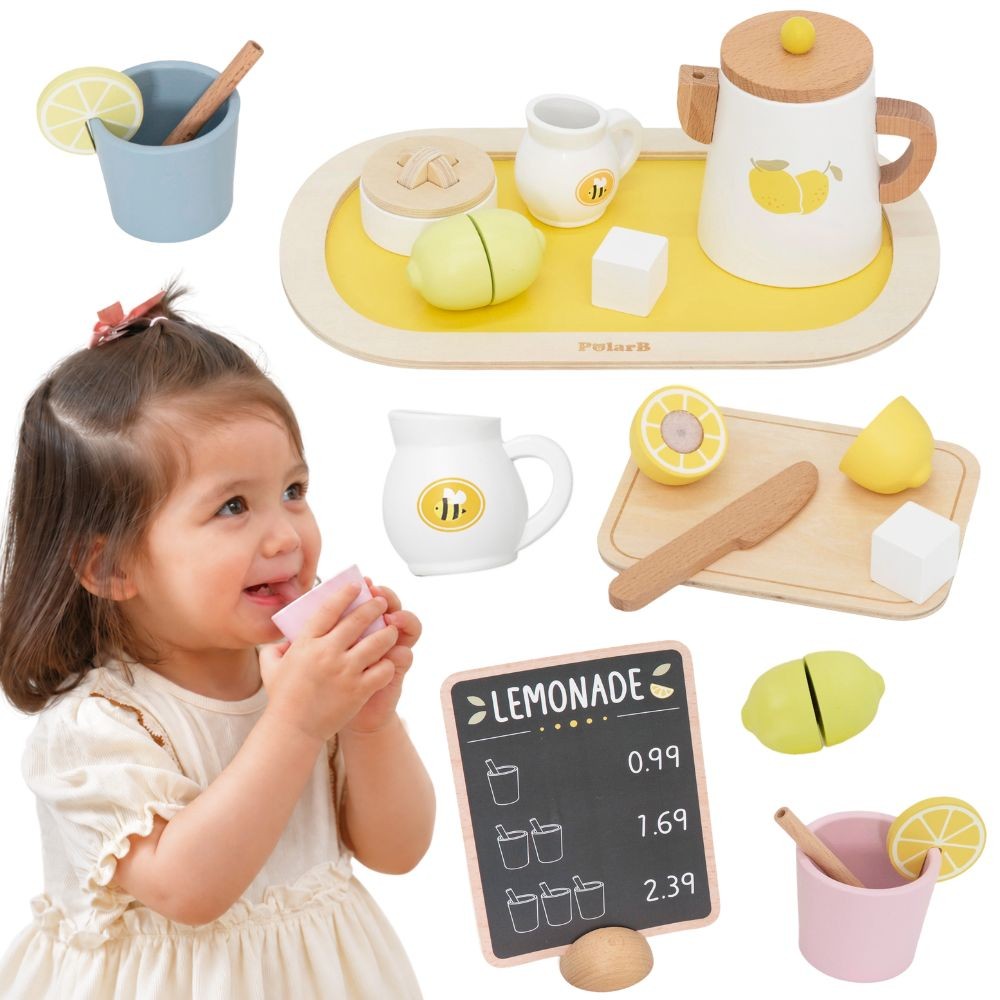 VIGA PolarB medinis limonado rinkinys – ąsotis, padėklas, puodeliai, citrina, 21 vnt.