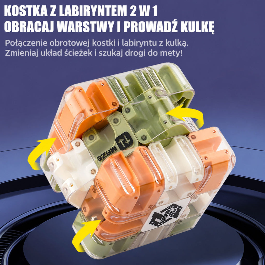 WOOPIE loginis galvosūkis 3D labirintas-kubas, žalias