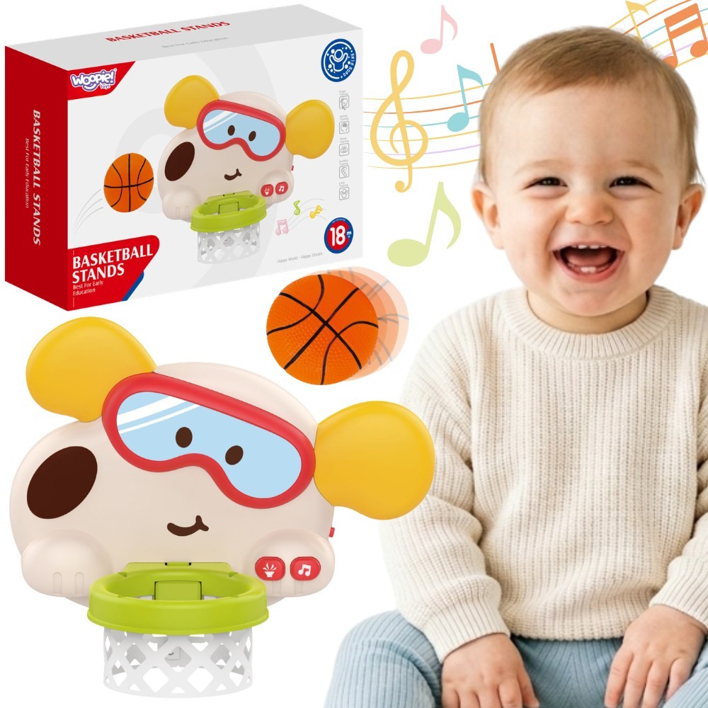 WOOPIE BABY interaktyvus vaikiškas krepšinio lankas „Šuniukas“