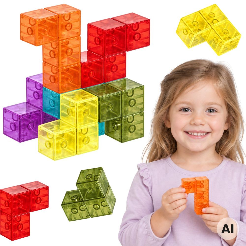 Woopie magnetinė 3D konstravimo dėlionė „Tetris“