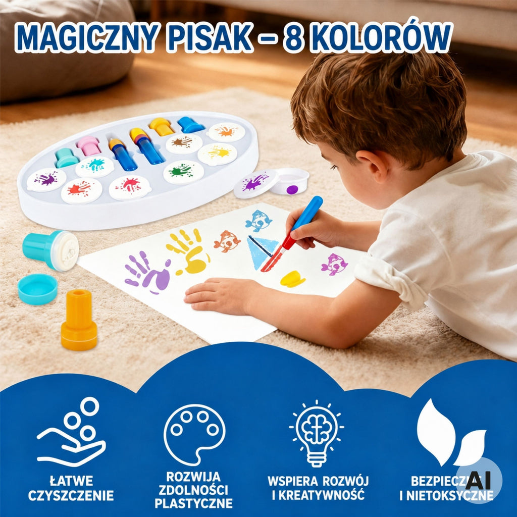 WOOPIE magiškas piešimo rinkinys su flomasteriais ir antspaudais, 26 vnt.