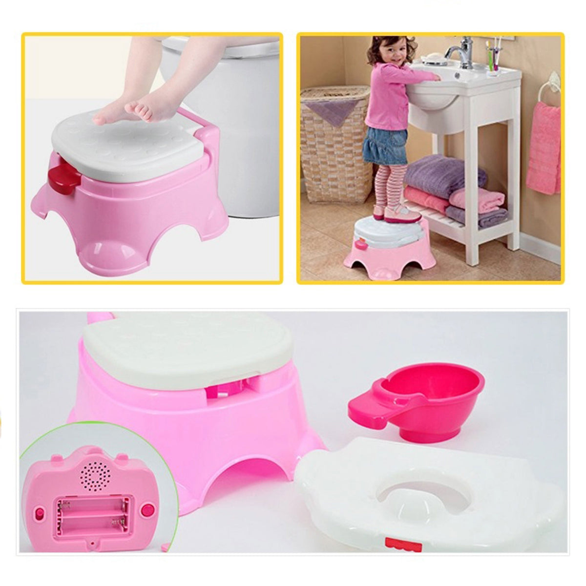 WOOPIE BABY muzikinis naktipuodis 3in1: puodukas, kėdutė ir laiptelis