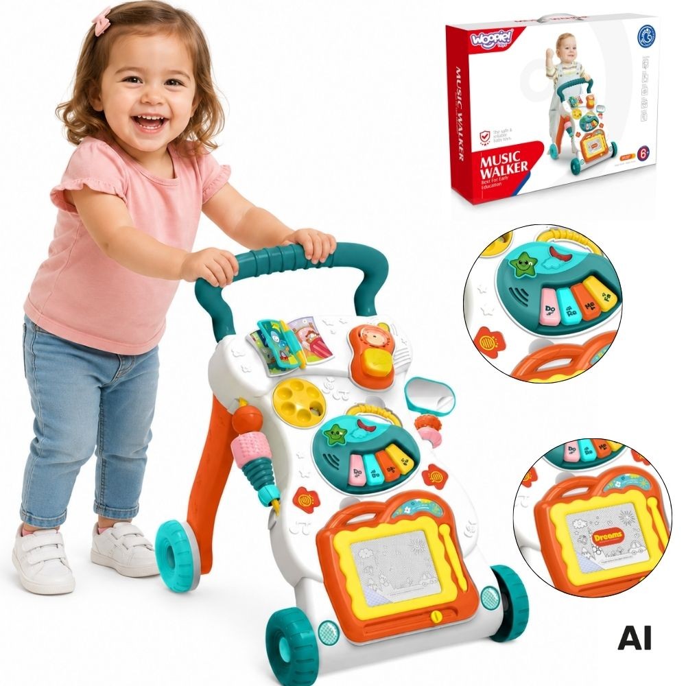 WOOPIE BABY muzikinės vaikštynės su paveikslėlių knygele
