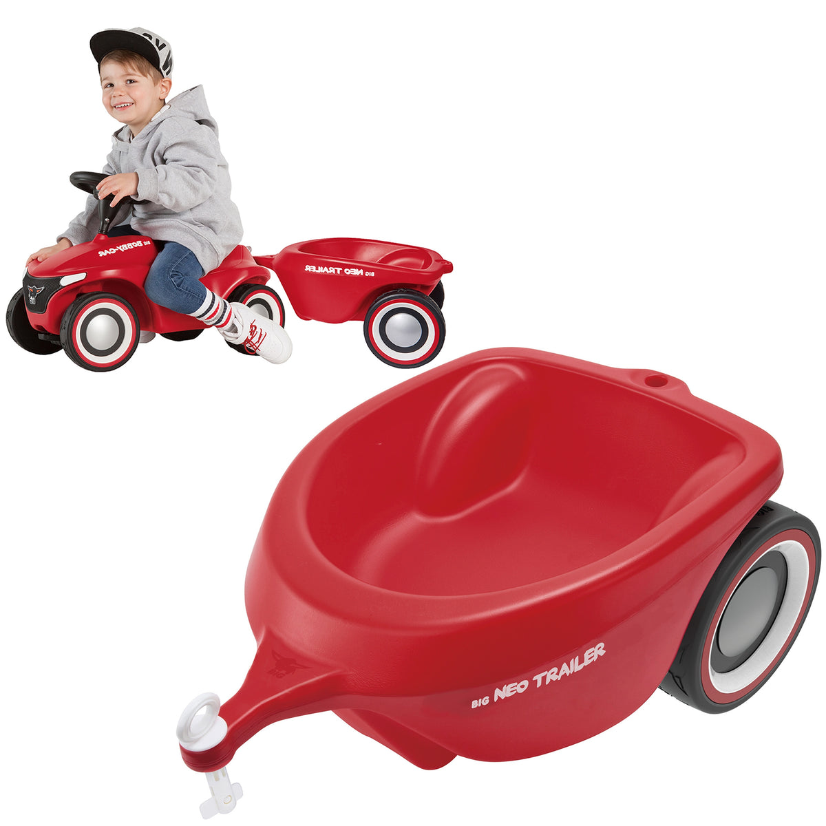 BIG Bobby Car Neo paspiriamo automobilio priekaba, raudona