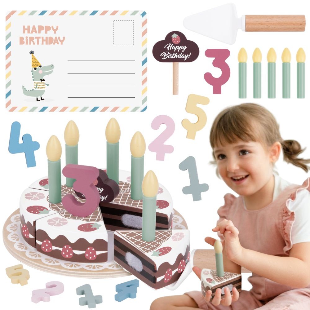 TOOKY TOY medinis gimtadienio tortas su žvakutėmis