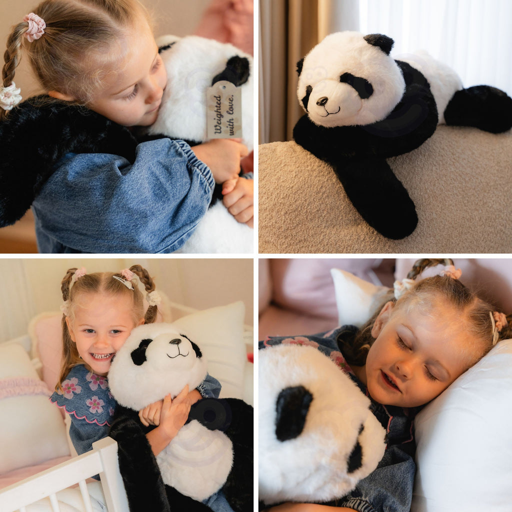 WOOPIE sveriamoji sensorinė pliušinė panda, 65 cm, 2,5 kg