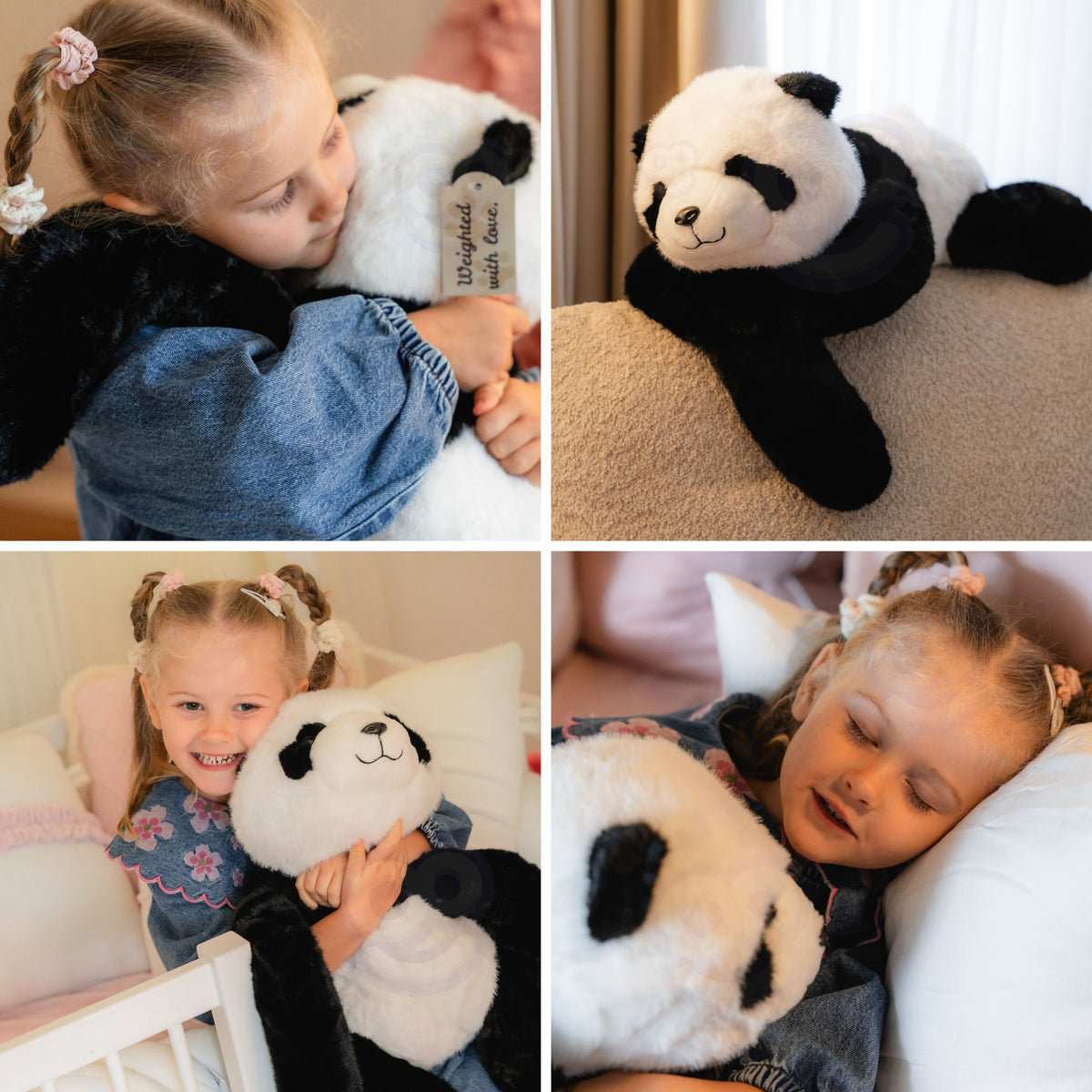 WOOPIE sveriamoji sensorinė pliušinė panda, 65 cm, 2,5 kg