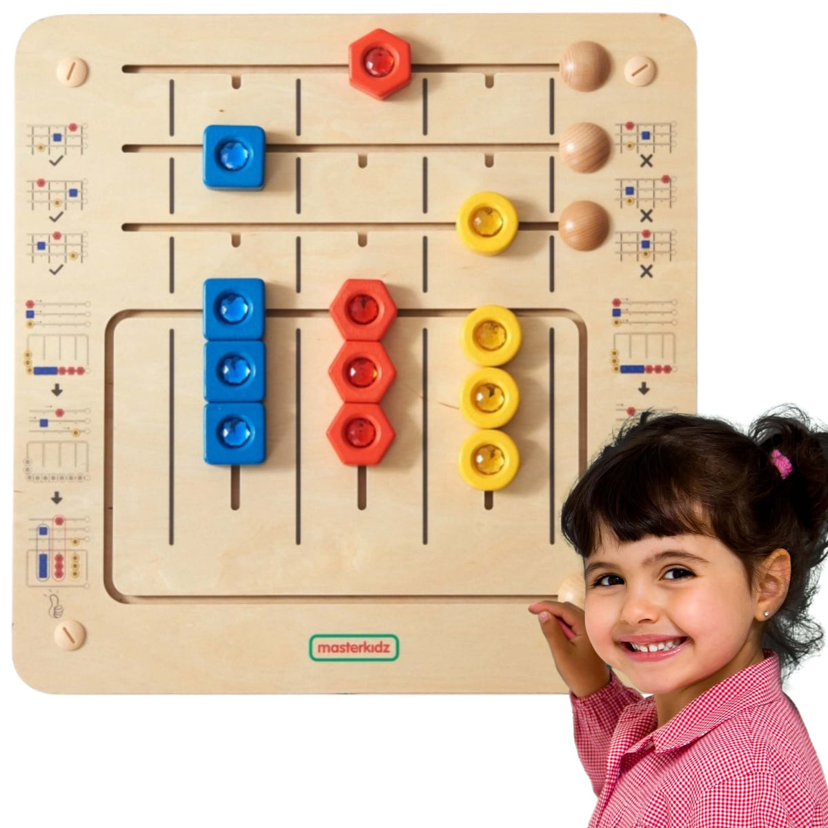 MASTERKIDZ deimantų rūšiavimo galvosūkis – Montessori lavinamoji sieninė lenta