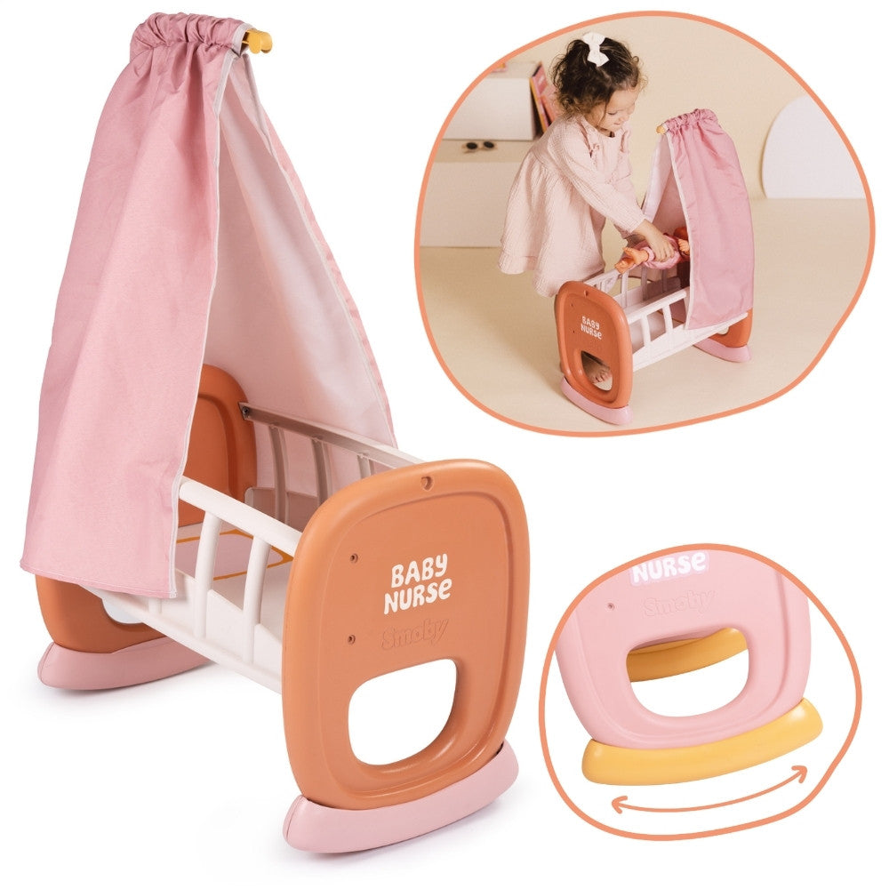 Smoby Baby Nurse lėlių lopšys su baldakimu