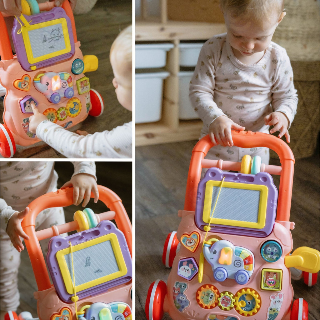 WOOPIE BABY interaktyvus muzikinis stumdukas-vaikštynė su piešimo lenta