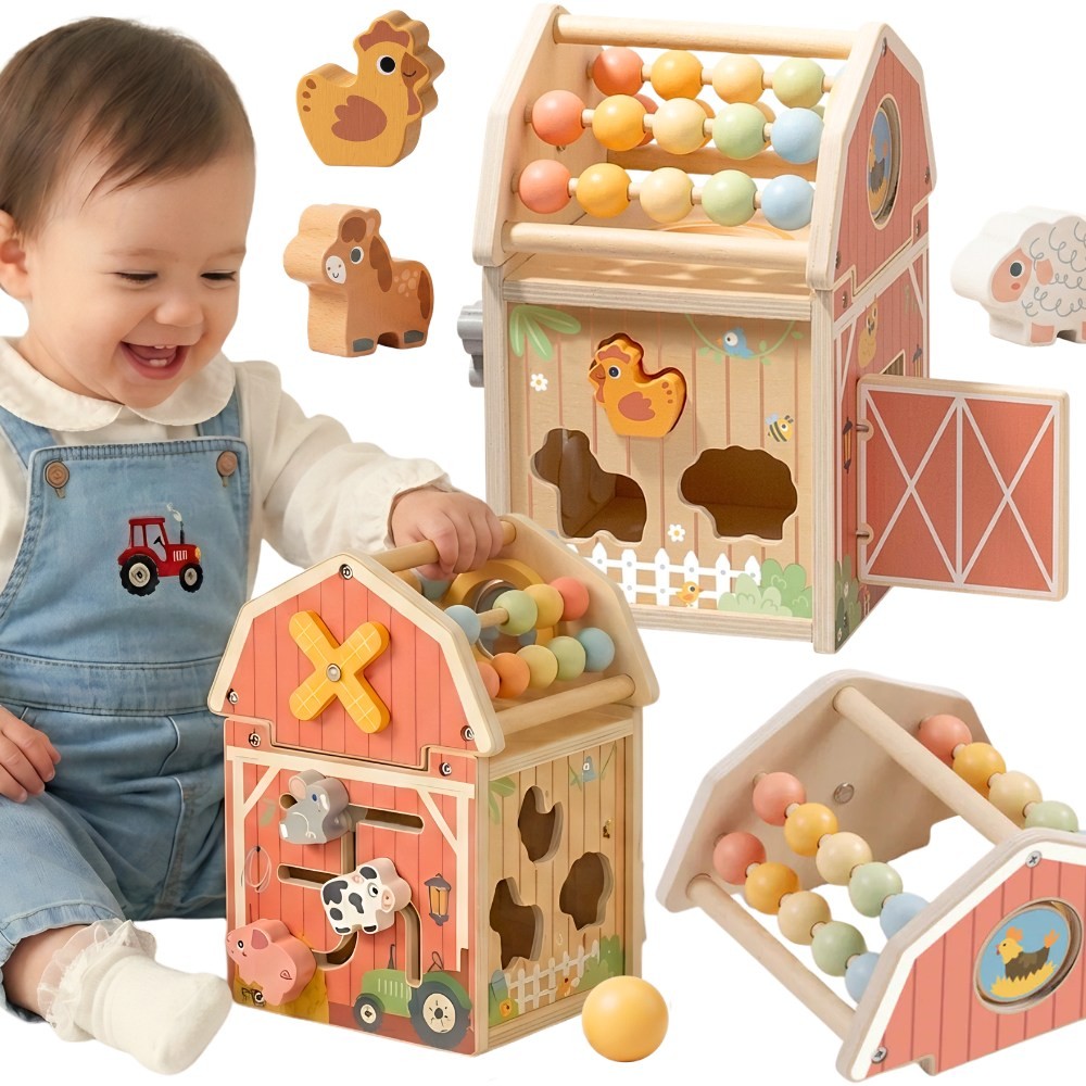 TOOKY TOY medinis tvartas – veiklų rūšiuoklis su skaičiuotuvais, Montessori