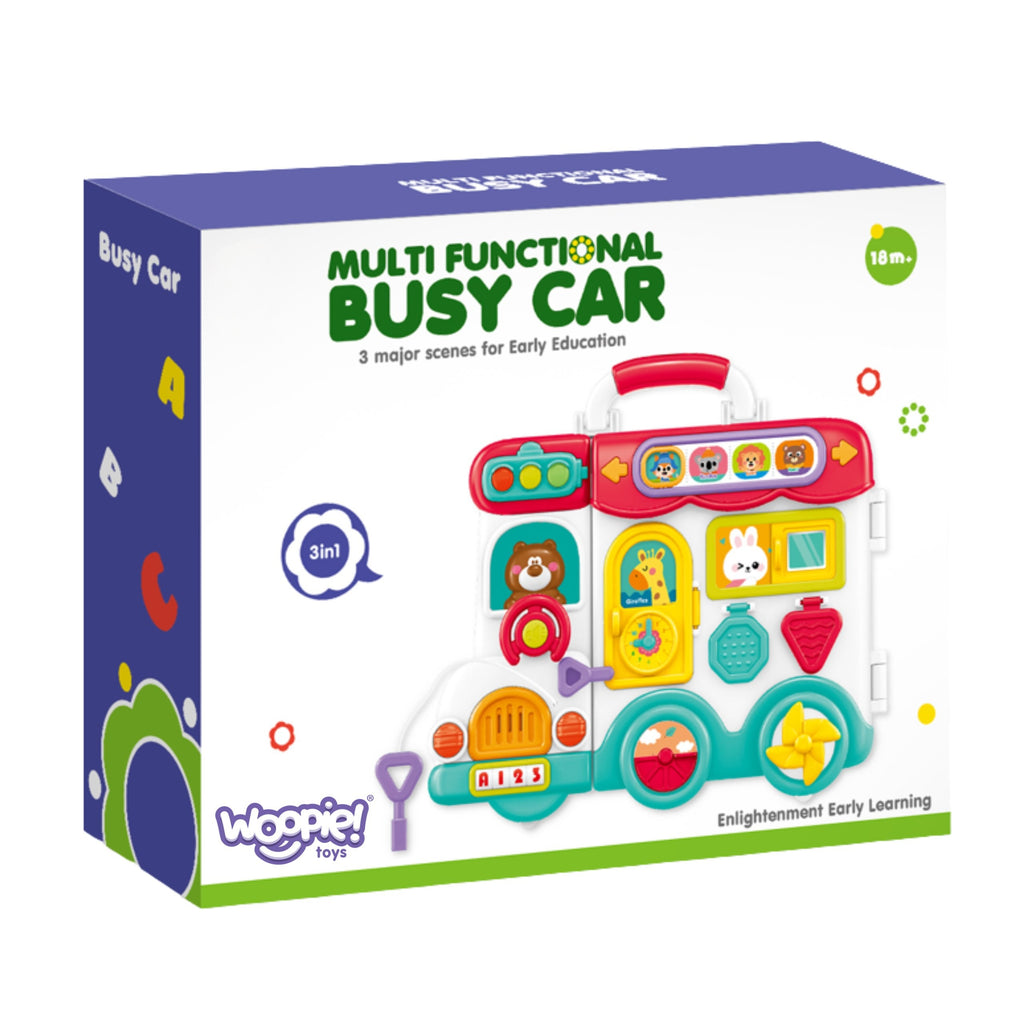 WOOPIE BABY interaktyvi lavinamoji lenta-lagaminėlis „Automobilis“ 3in1
