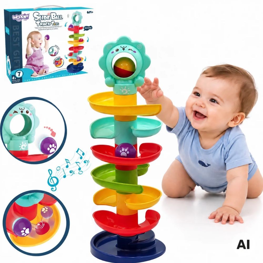 WOOPIE BABY kamuoliukų trasa-spiralė su 2 kamuoliukais