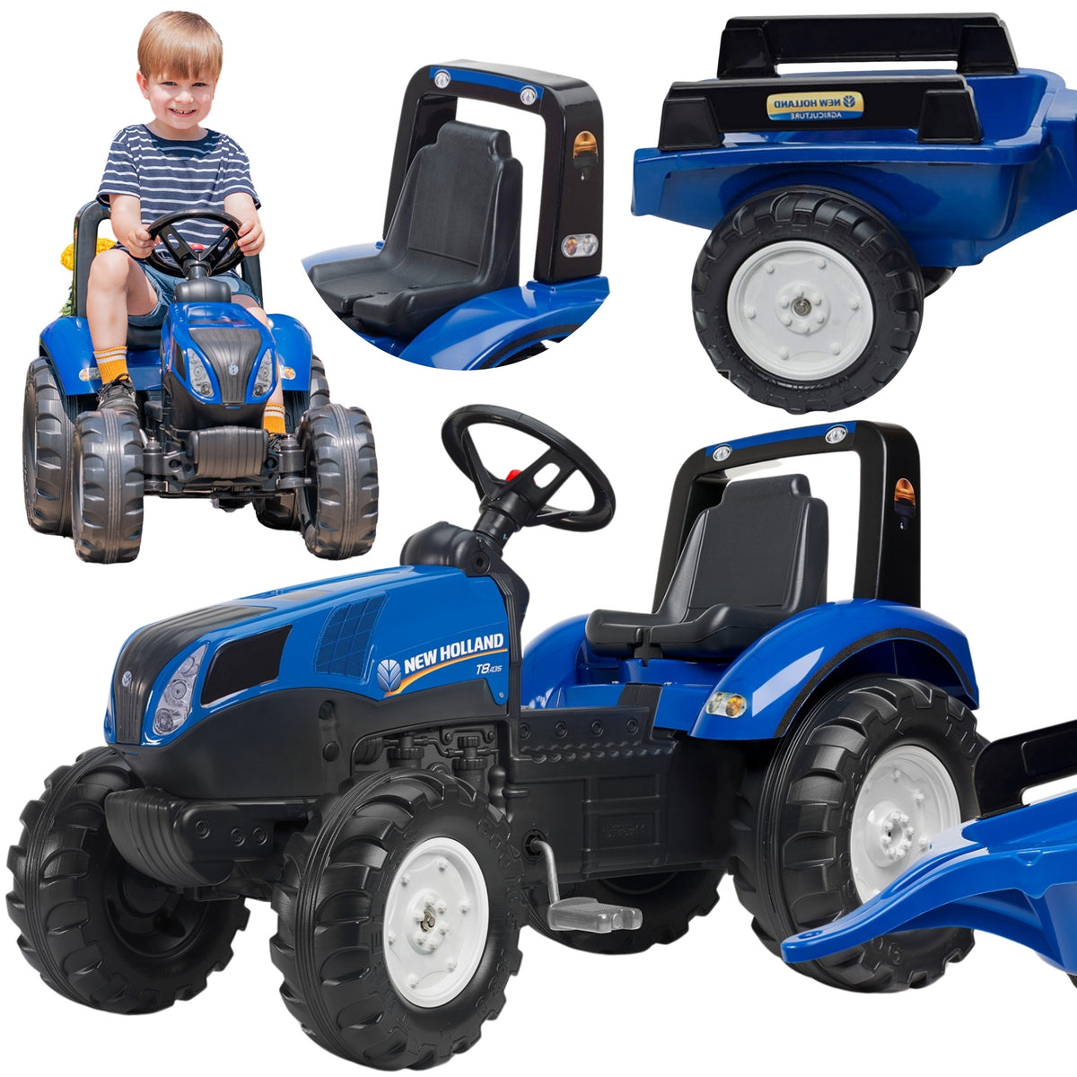 FALK New Holland T8 pedalinis traktorius su priekaba, 3–7 metų