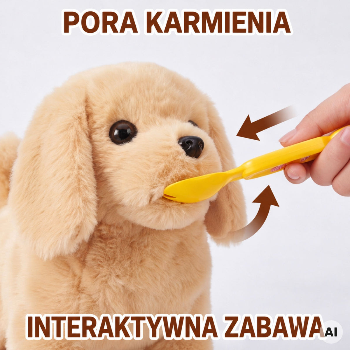 WOOPIE interaktyvus rudas šuniukas su pavadėliu ir priedais