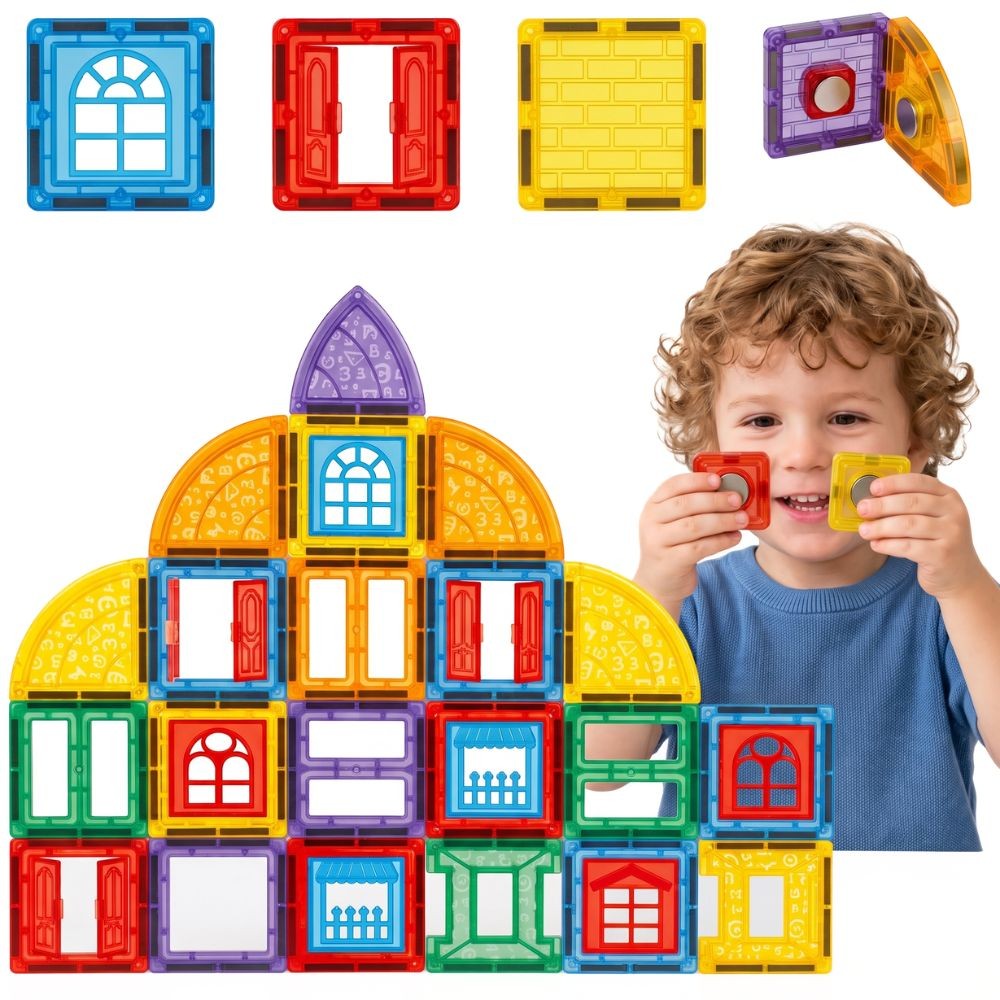 WOOPIE 3D magnetinės lavinamosios kaladėlės „Pilis“, 100 vnt.