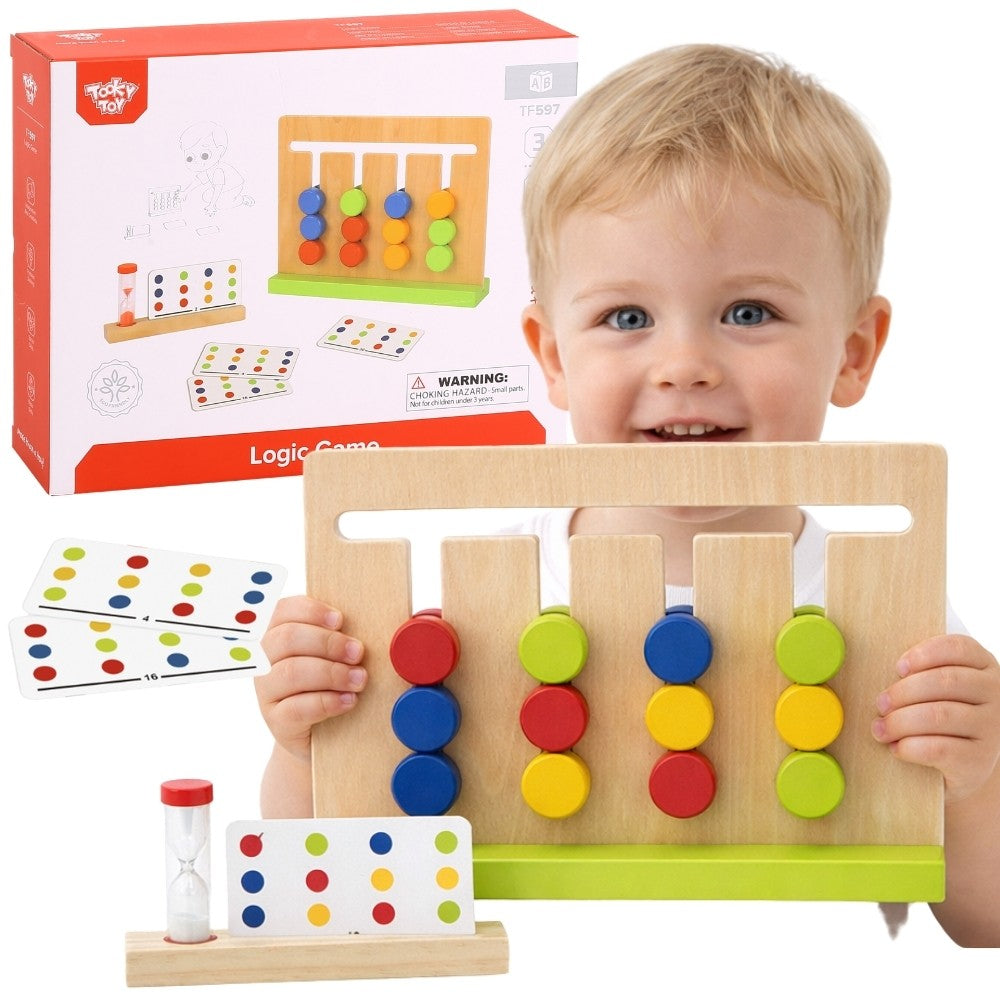 TOOKY TOY loginis žaidimas su laiku – spalvų dėlionė, 30 raštų, 18 vnt.