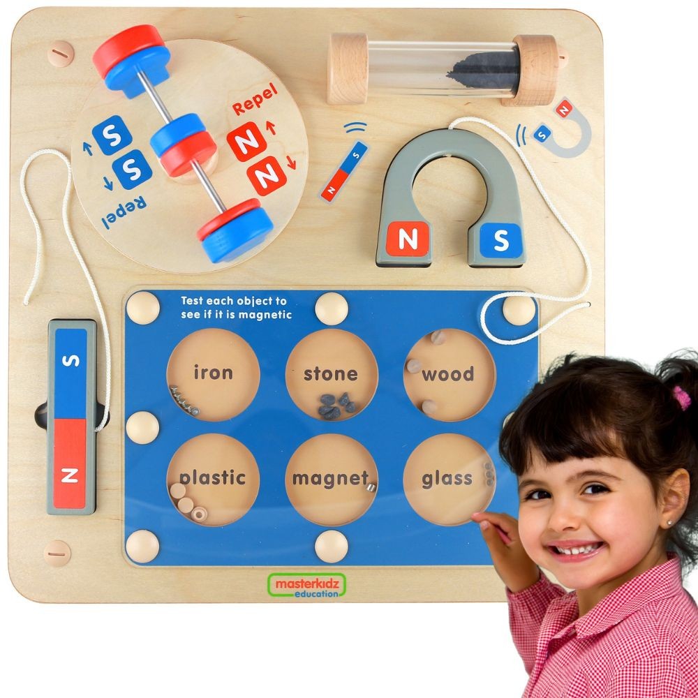 MASTERKIDZ magnetinės traukos pažinimas – FLEX Montessori sieninė lenta