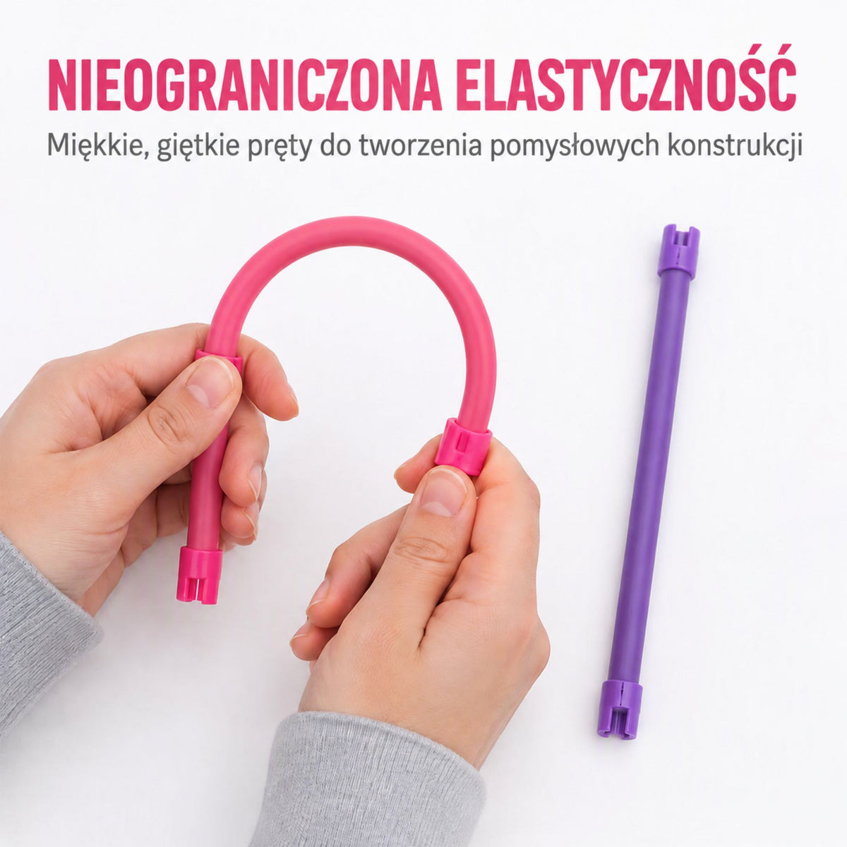 WOOPIE minkštas 3D konstruktorius „Visureigis“, rožinis, 44 vnt.
