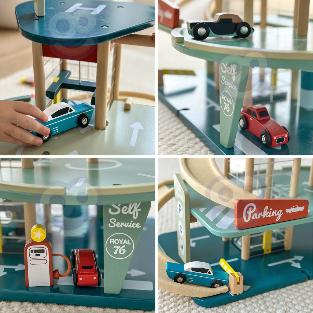 CLASSIC WORLD daugiaaukštė automobilių stovėjimo aikštelė su sraigtasparniu, plovykla ir degalinė