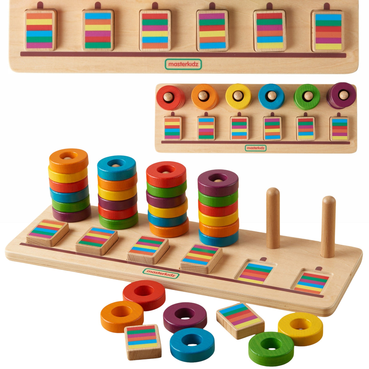 MASTERKIDZ Montessori dėlionė-rūšiuoklis – mokomės skaičiuoti ir spalvų