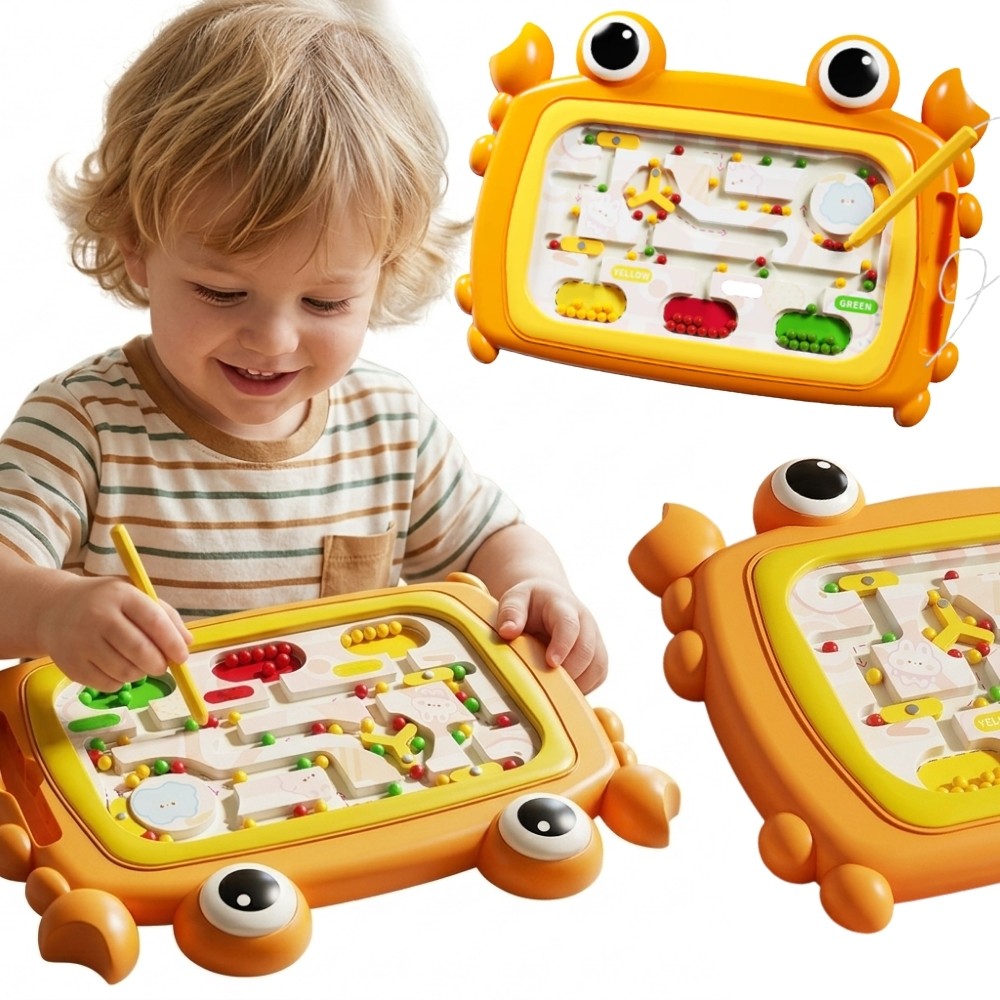 WOOPIE Montessori magnetinė lenta-labirintas „Krabas“, oranžinė