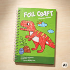 WOOPIE dailės rinkinys su blizgia folija ir spalvinimo kortelėmis „Dinozauras“, 121 vnt.