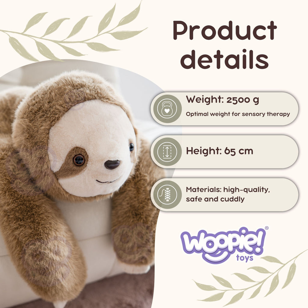 WOOPIE sveriamasis sensorinis pliušinis tinginys, 65 cm, 2,5 kg
