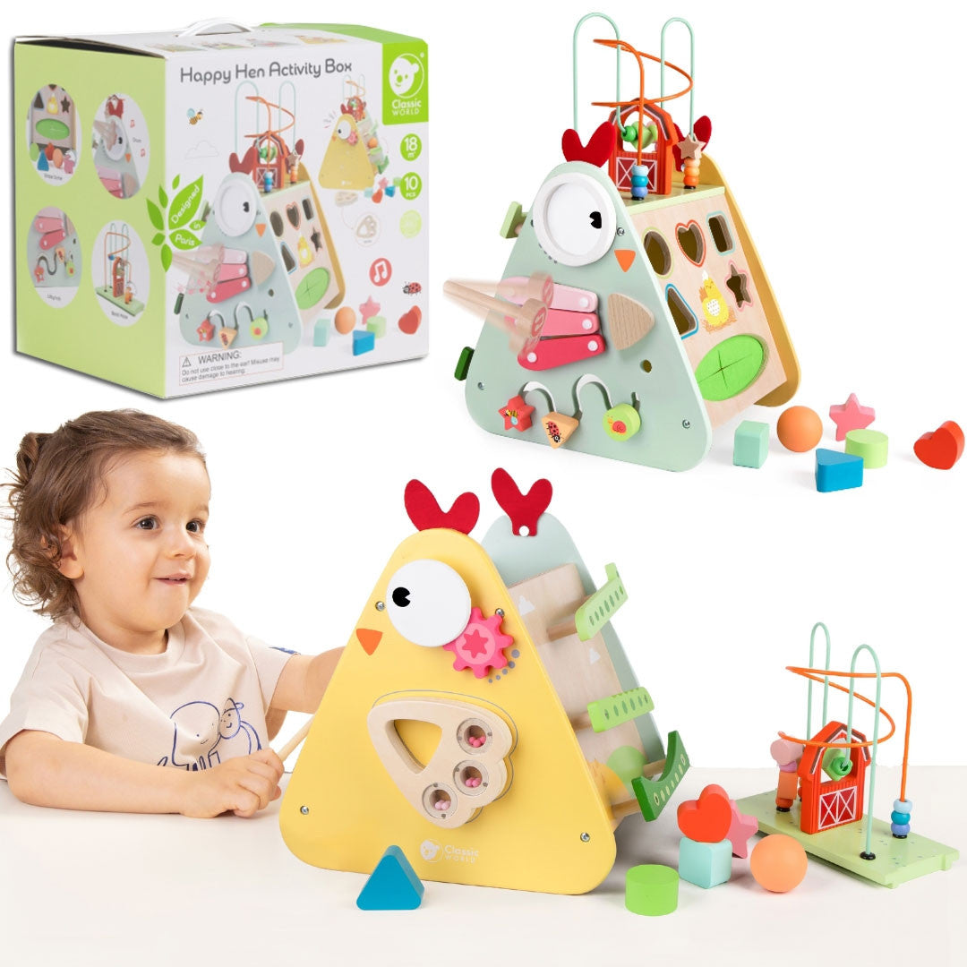 CLASSIC WORLD Montessori XXL kubas „Linksmasis ūkis“ 10 in 1