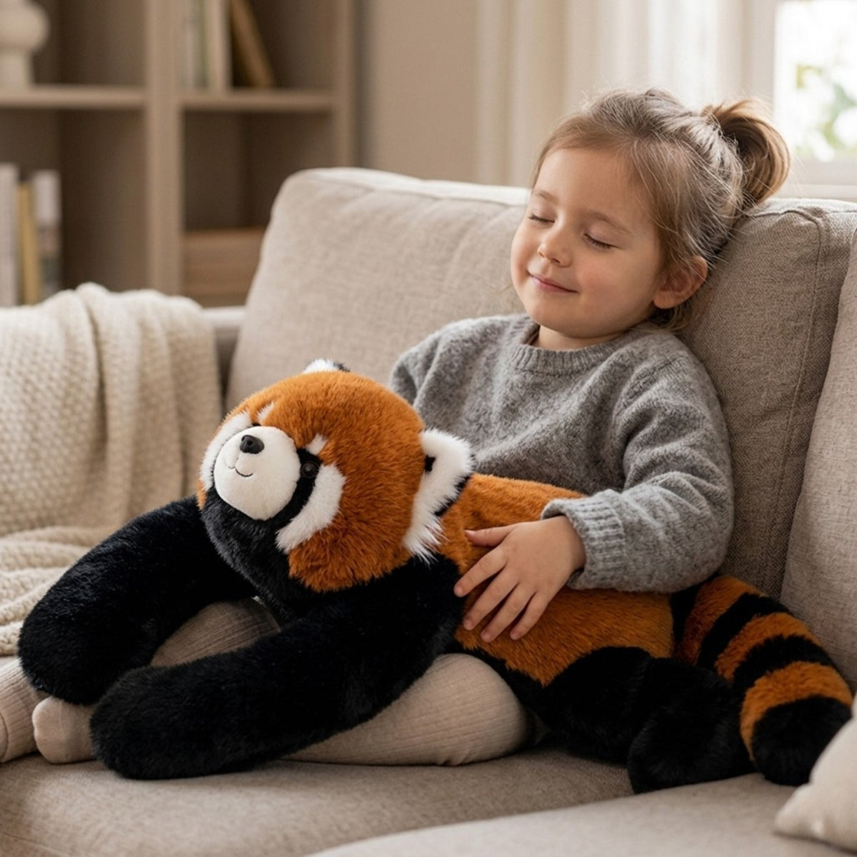 WOOPIE sveriamoji sensorinė pliušinė raudonoji panda, 65 cm, 2,5 kg