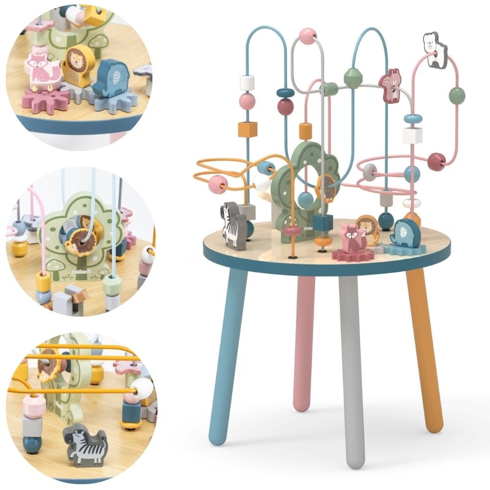 VIGA PolarB medinis lavinamasis stalelis – Montessori manipuliacinis labirintas