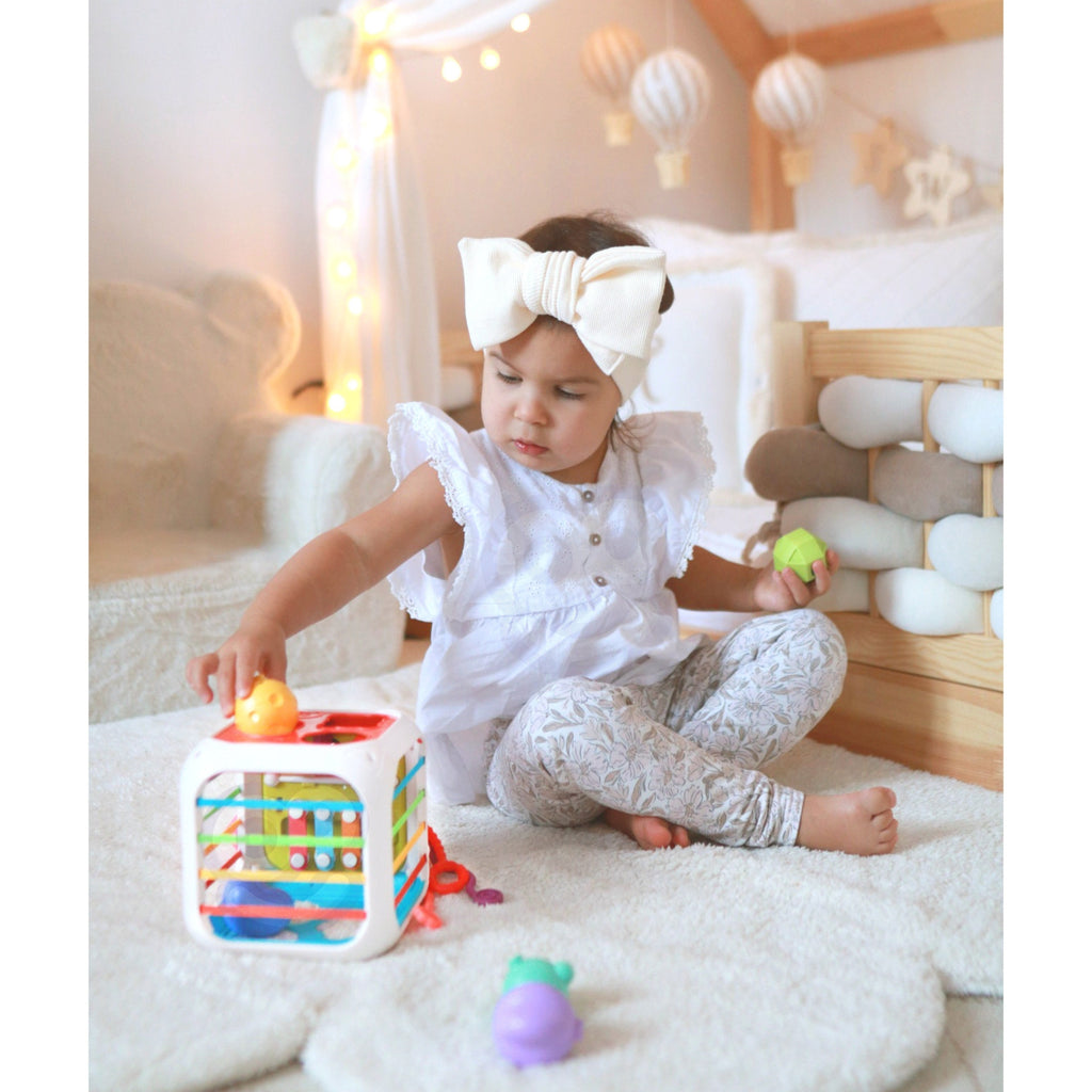WOOPIE BABY sensorinis lavinamasis veiklų kubas su rūšiuokle