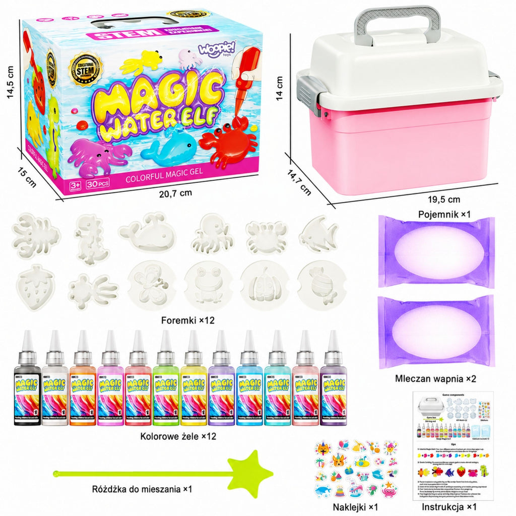 WOOPIE kūrybinis rinkinys „Magiškas vandens pasaulis“ gelio figūrėlėms kurti, 30 vnt.