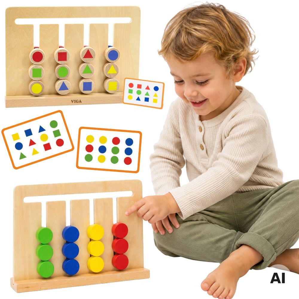 VIGA Montessori loginis žaidimas „Spalvos ir formos“