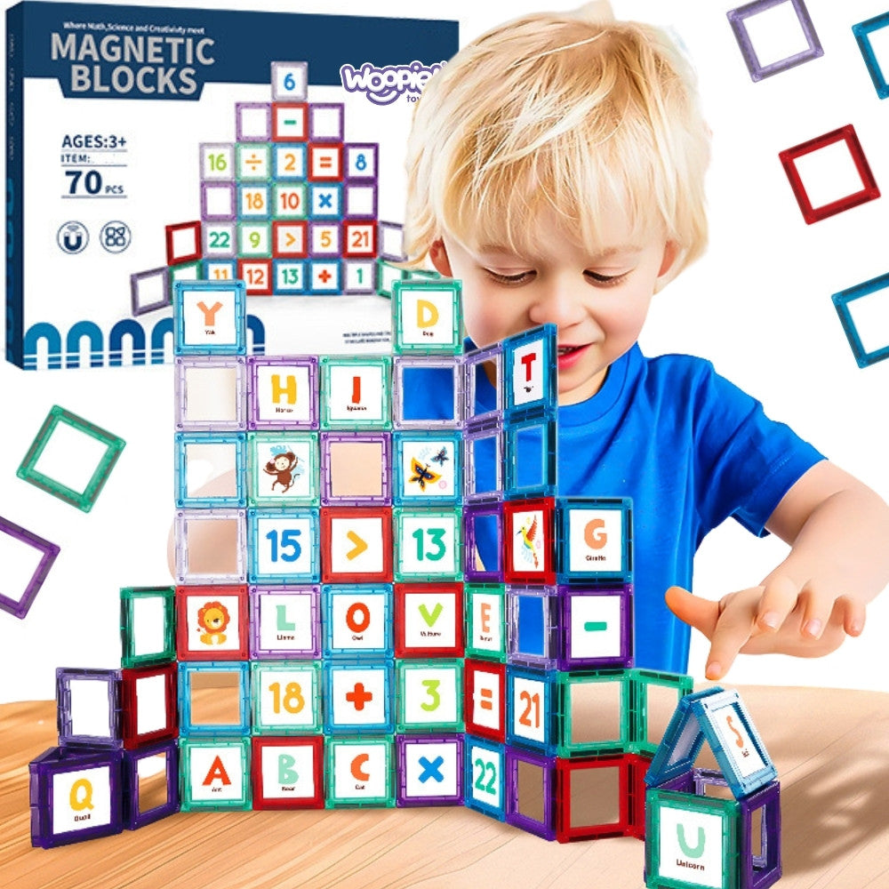 WOOPIE 3D magnetinės kaladėlės skaičiams mokytis, 70 vnt.
