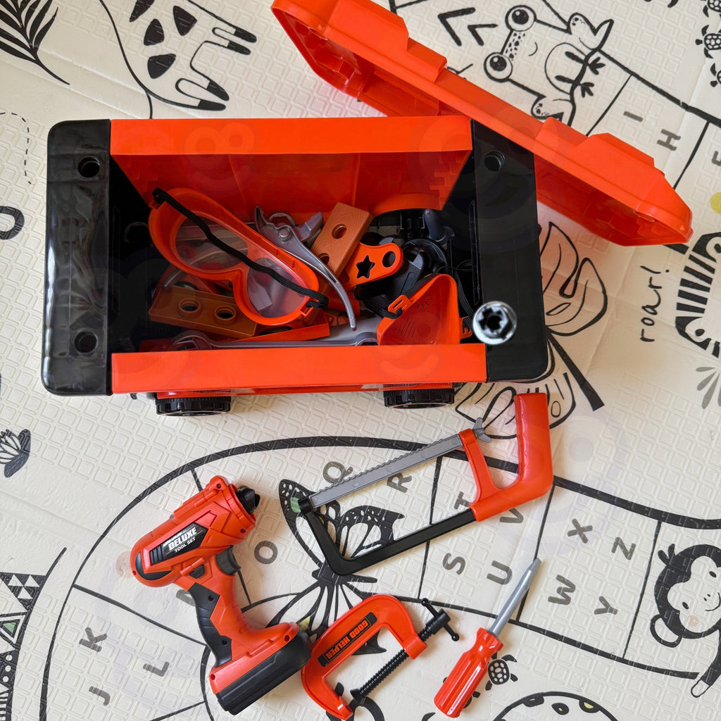 WOOPIE mobilios dirbtuvės-lagaminas su įrankiais 2in1, 65 vnt.