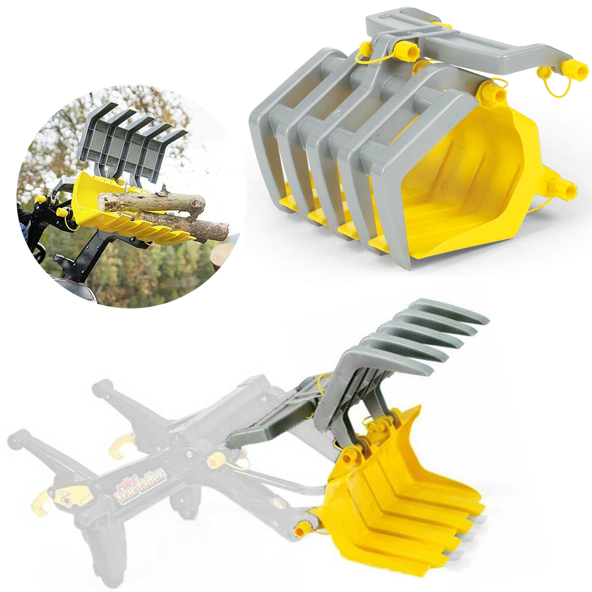 Rolly Toys traktoriaus kaušas-griebtuvas rąstams krauti