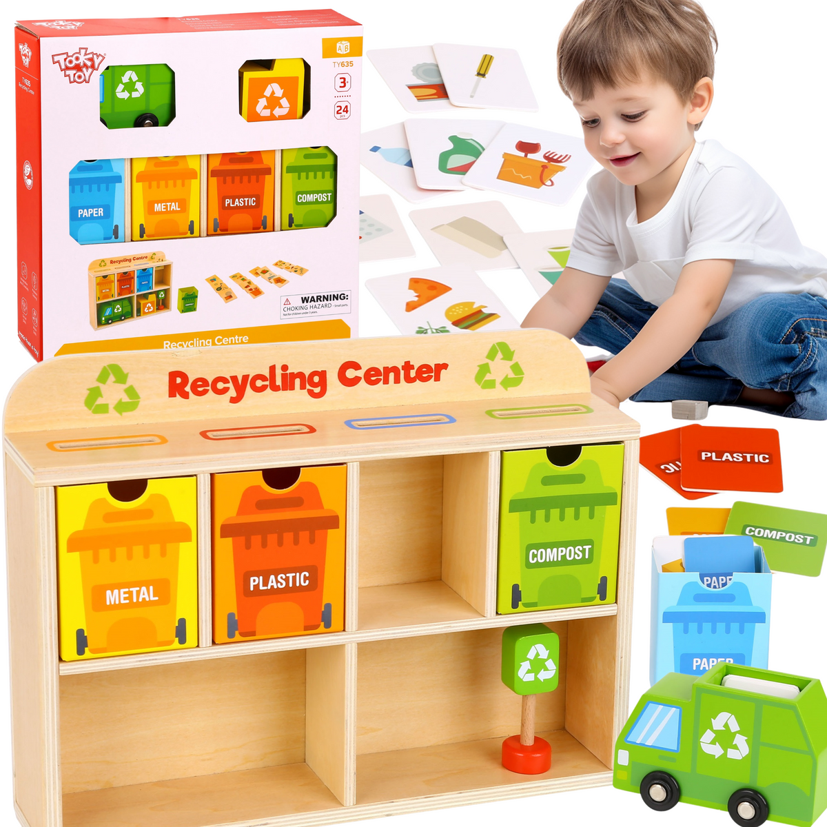 TOOKY TOY medinis perdirbimo centras – lavinamasis rūšiuoklis