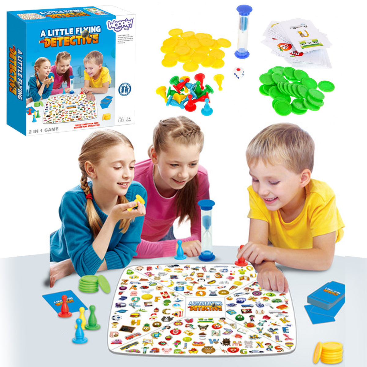 WOOPIE 2 in 1 stalo žaidimas „Mažasis detektyvas“ ir Ludo