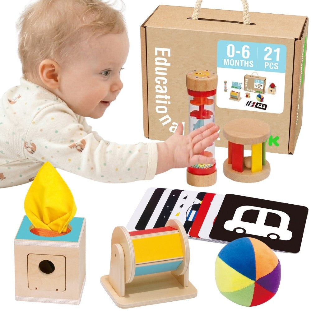 TOOKY TOY XXL lavinamoji Montessori jutiminė dėžė 6 in 1, 0–6 mėn.