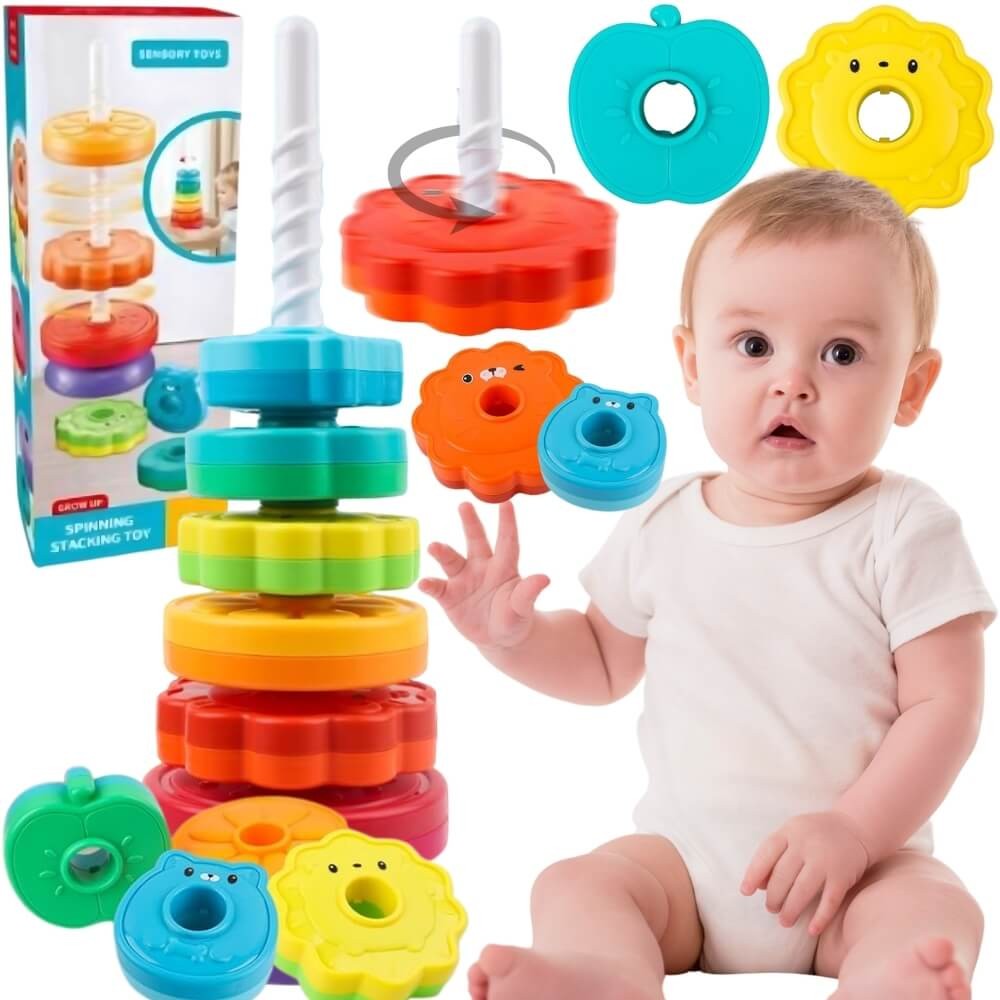 WOOPIE BABY lavinamoji piramidė – sukamas gyvūnų bokštas