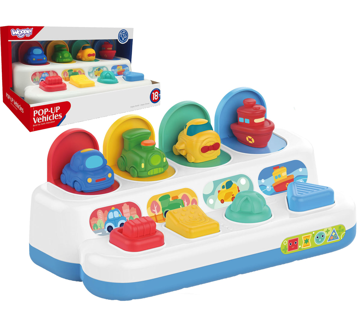 WOOPIE BABY lavinamasis žaislas su iššokančiomis transporto priemonėmis