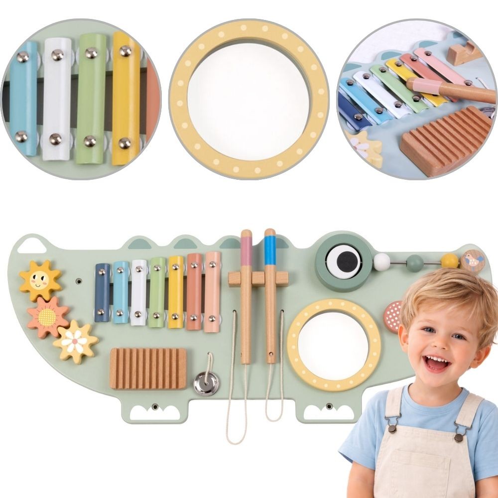 TOOKY TOY medinė lavinamoji lenta „Krokodilas“, 3 vnt.