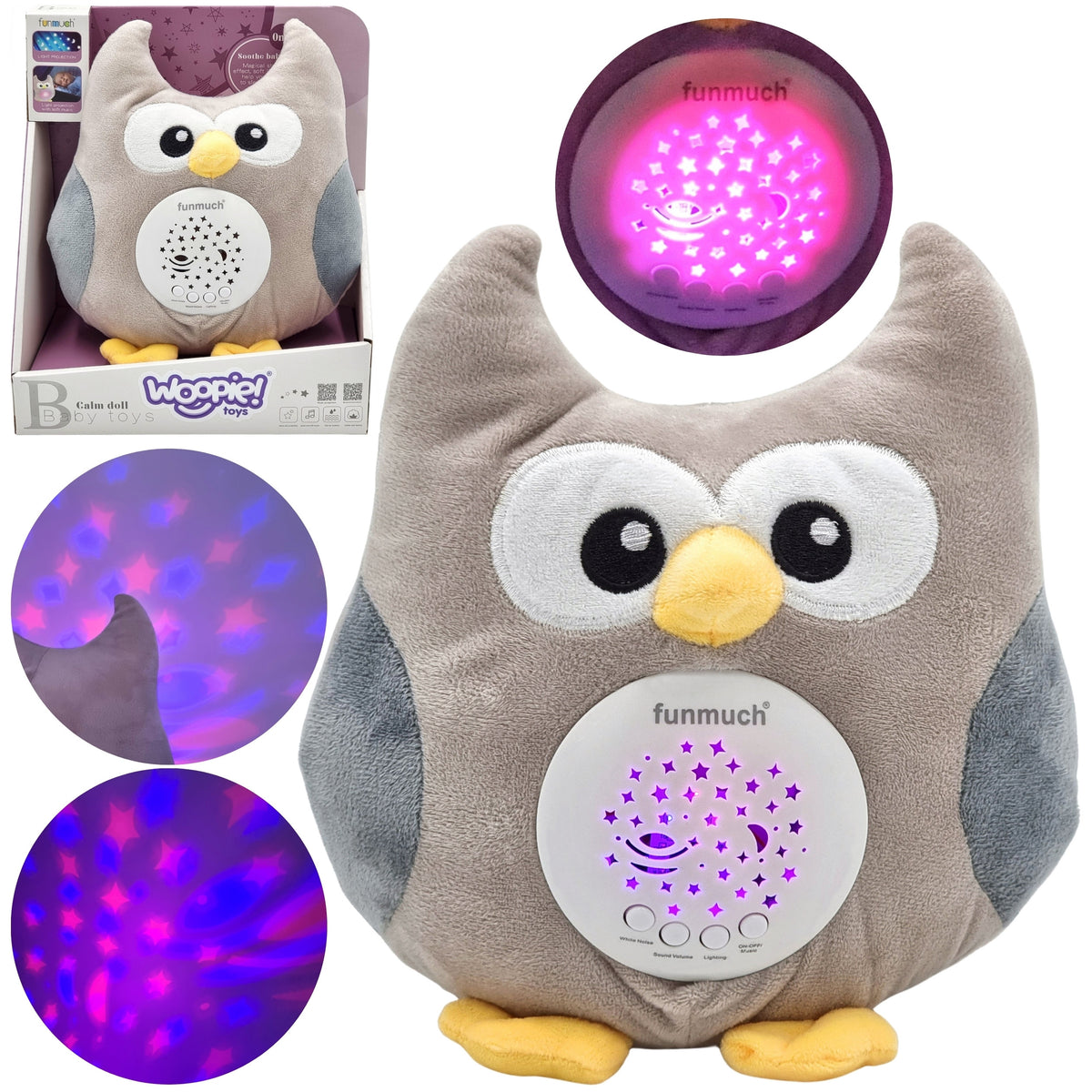 WOOPIE BABY projektorius-migdukas „2 in 1“ „Pelėda“ – 10 lopšinių