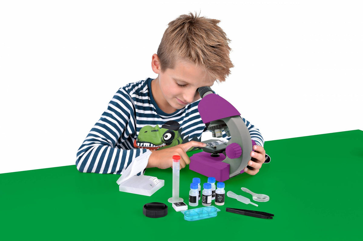 Mikroskopas Junior 40x-640x violetinis