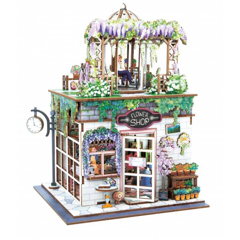 Diorama-dėlionė-miniatiūra Floristikos studija. 243 detalės, 14x17x22cm