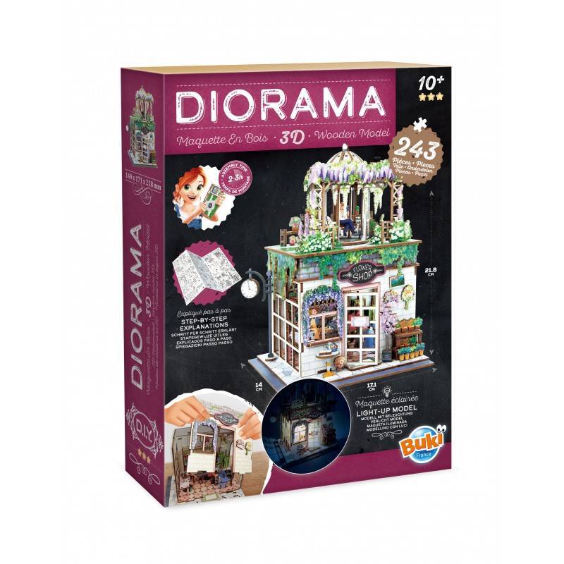Diorama-dėlionė-miniatiūra Floristikos studija. 243 detalės, 14x17x22cm