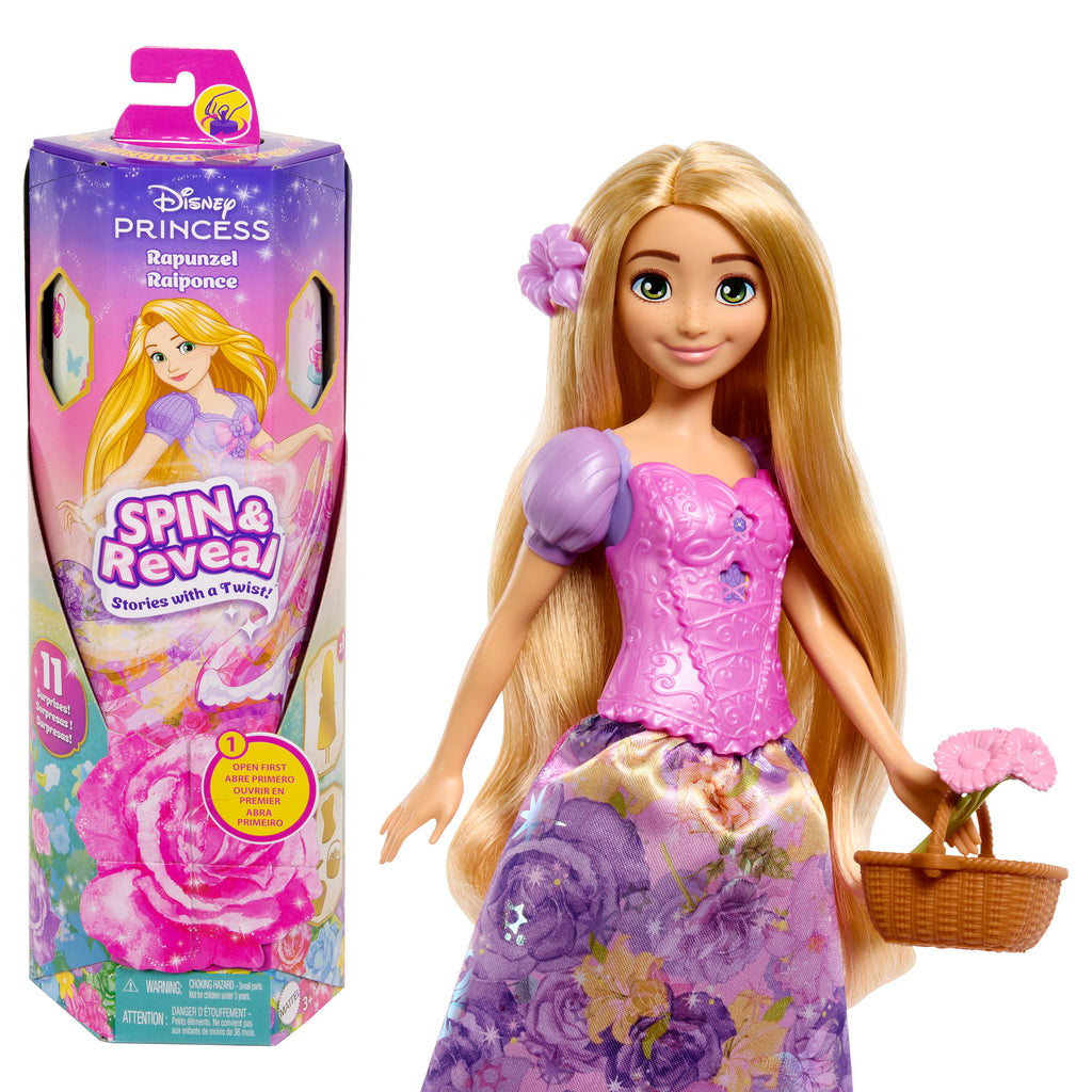 DISNEY PRINCESS SPIN and REVEAL Auksaplaukės siurprizų rinkinys (HTV86)