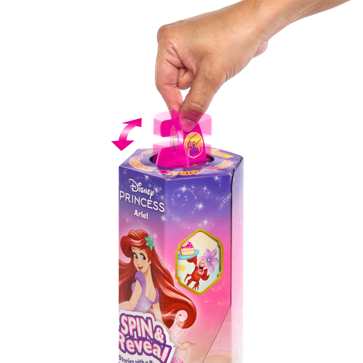 DISNEY PRINCESS SPIN and REVEAL Auksaplaukės siurprizų rinkinys (HTV86)